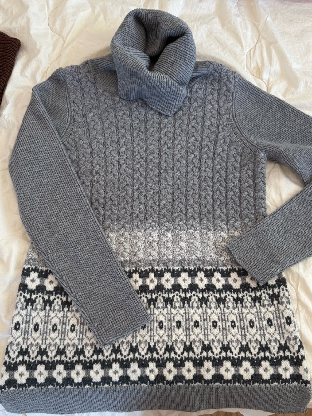 Carlisle Grey Cableknit Long Sweater